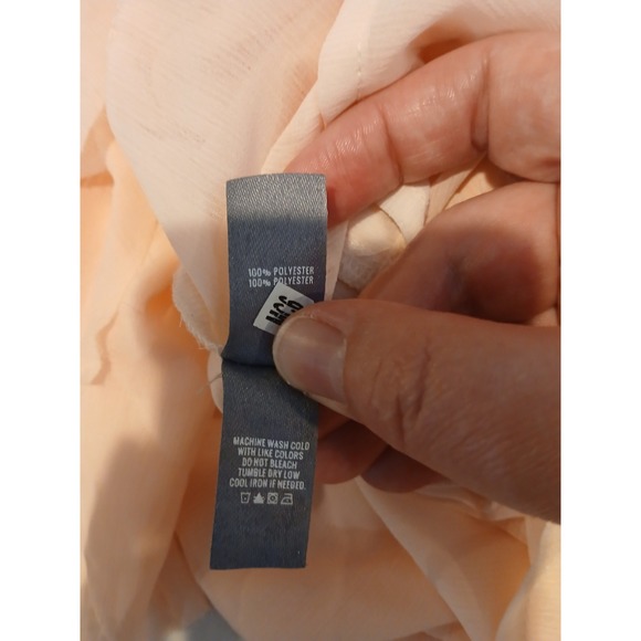 Aerie Sleeveless Drop Waist Ruffle Petal Dress Tank Peach Pink Medium Fairy Mesh - Picture 11 of 12